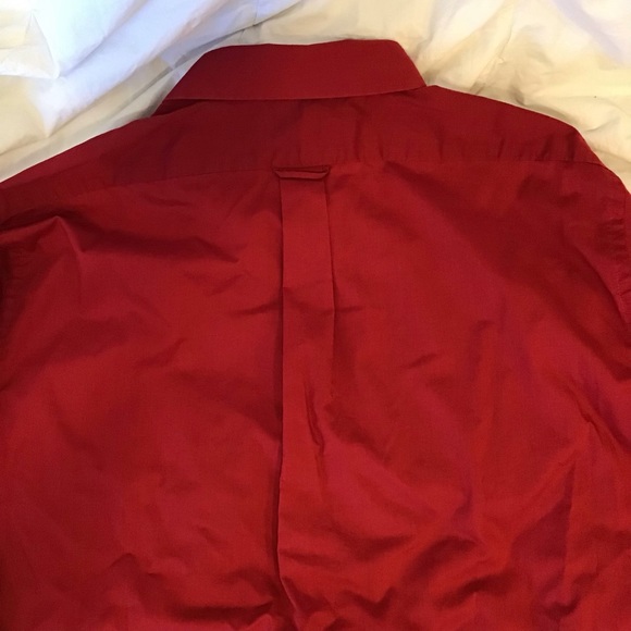 Mens XL IZOD, Maroon, long sleeve button dress shirt - Picture 4 of 5